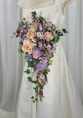Shades of Lavender Crescent Faux Silk Wedding Bouquet