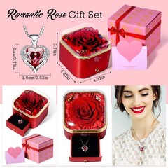 Mothers Day Flowers Roses Gifts for Mom – Preserved Real Blue Rose with Red