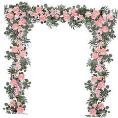 2Pcs Artificial Peony Flower Garland and – Silk Peony Garland with Pink