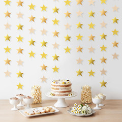 130 Feet Glitter Star Garland Banner 2026 Party Decoration Double Side Star Hang