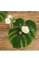 24 Green ARTIFICIAL MONSTERA LEAVES Tropical Greenery Party Events Decorations