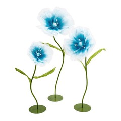 Artificial Flowers 3pcs Light Blue Wedding Aisle Decor With Base Adjustable Stem