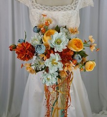 Autumn Sky Boho Faux Silk Wedding Bouquet
