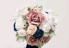 Ling’s Moment 9″ Wedding Bouquet for Bride, Bridesmaid’s Bouquet, NO RIBBONS!