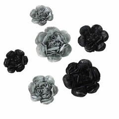 12 pack 7″ 9″ 11″ Black and Charcoal Grey Tissue Paper Peony Flowers Backdrop