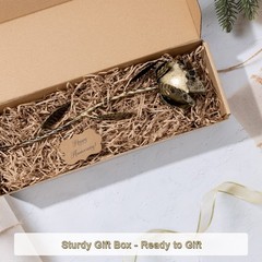 BESZONE Bronze Anniversary 8 Year Gifts – Metal Rose 11.8x3x3 inches,
