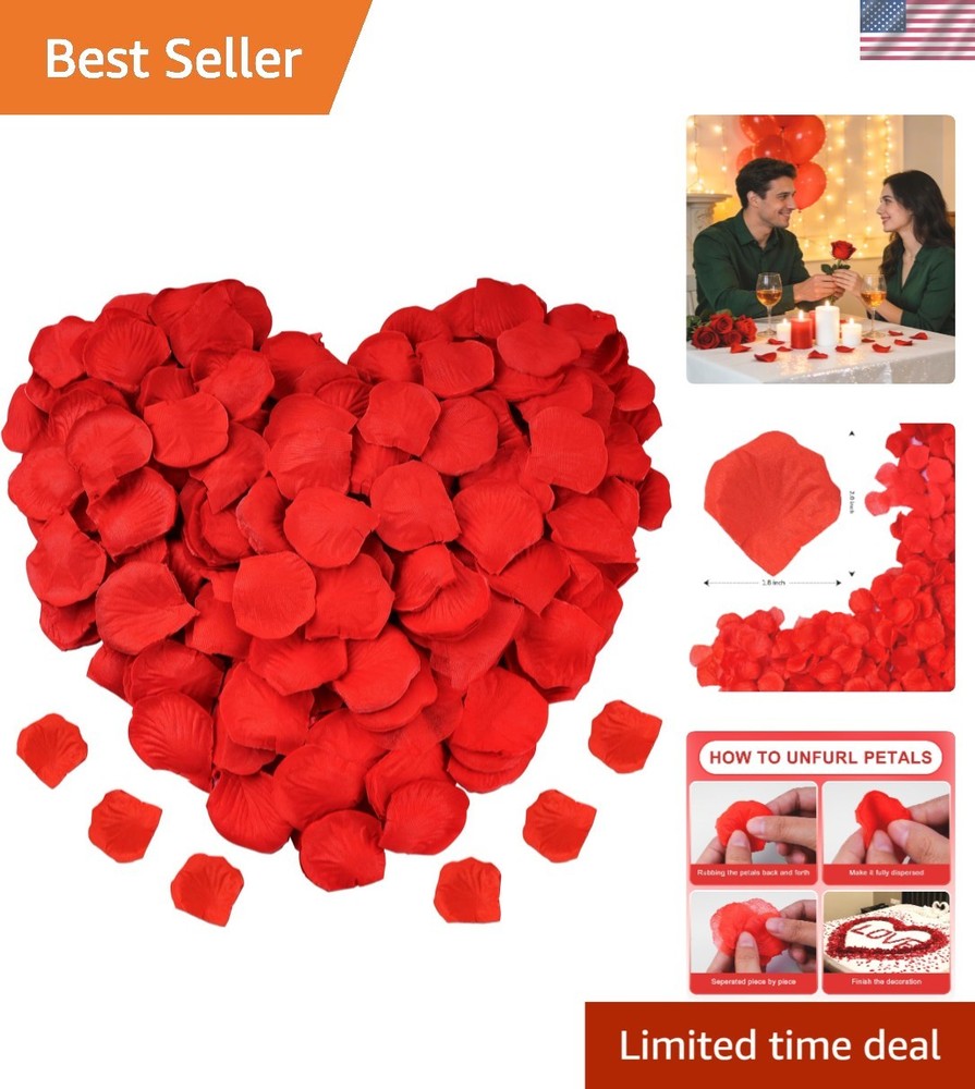 1200 Count Artificial Silk Rose Petals – Ideal for Romantic Nights and Events