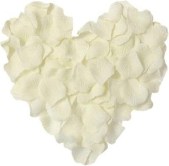 Lifelike Ivory White Silk Rose Petals – 1000 Pieces for Parties & Weddings