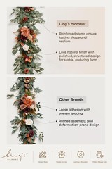 Flower Garland, 6FT Eucalyptus & Rose Terracotta & Orange 02 | Artificial Flo…