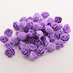 Mini Fake Roses Artificial Flowers 100 PCS 3.5cm Red Foam Rose Head for Purple