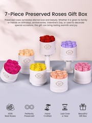 Beaulasting Long Lasting Preserved Roses in a Box Last a Year White Box, Pink