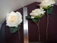 12 X Peony Roses Bridal Bouquets Faux Silk Flowers Ivory 10cm Heads