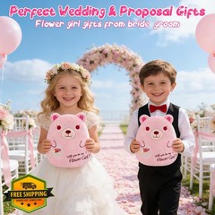 Leokawin 2 Pcs Wedding 7.8 Inch Flower Girl Teddy Bear Stuffed Animal – Will …