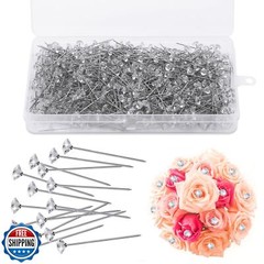 ZXIIXZ 700 Pcs Diamond Boutonniere Pins, 1.5 Inch Flower Straight Rhinestones