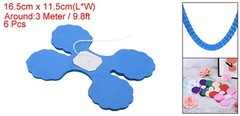 6Pcs 9.8ft Four-Leaf Paper Flower Garland Hanging Streamers, Sky Blue