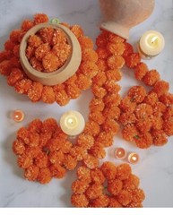 KRATI EXPORTS – 5 feet Marigold Garland (Dark Orange)