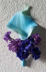 Peacock Royal Blue Purple Turquoise Calla Lily Bridal Wedding Bouquet Accessorie