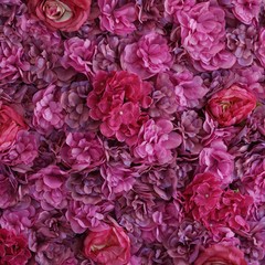 13 sq ft Purple and Violet Assorted Silk Flowers Wall Backdrop Panels Wedding