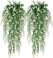 10pcs Artificial Hanging Plants Flowers Outdoor Fake Fern Garland Wedding Decor
