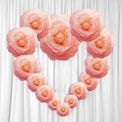 8 pcs 12″ Blush Artificial Large Roses Flowers Wall Backdrop Party Wedding