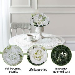 BLOSMON White Peony Flower Balls: 10pc 9.5 Inch Artificial Peonies Floral Arr…