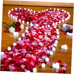 6000 Pcs Artificial Rose Petals with 72 Pcs White with Red Series Petal