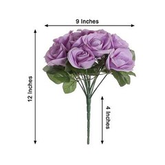 LAVENDER 12″ tall Velvet Roses ARTIFICIAL FLOWERS Bouquet Party Decorations