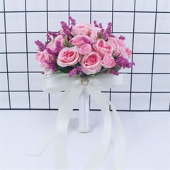 Bride Artificial Rose Bouquet Bridesmaid Ornament For Bridal Wedding Decoration