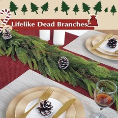 Pcs, 6Ft Norfolk Pine Garland Christmas Decorations, Real Norfolk-6Ft-2Pcs 2