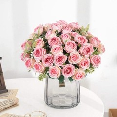 Artificial Flower Ten Head Silk White Rose Bundle Scrapbook Valentine Wedding Ou