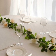 2 BLUSH 7 ft long Silk Rose Wedding Garland Leaves Bendable Wire Vines Home Sale
