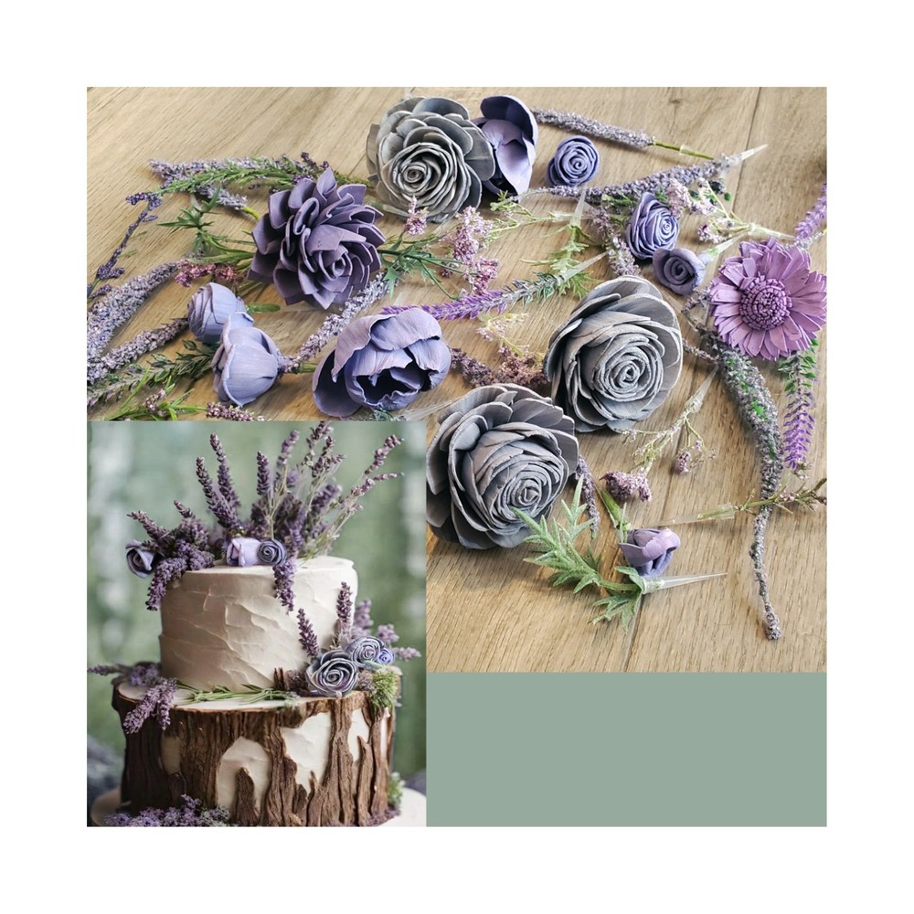 Lavender Wedding Cake Flower Topper Purple Sola Wood Wildflower Heather Decor