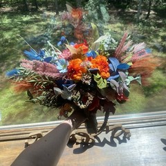Beautiful Bridal Wedding Bouquet Budget Friendly Faux Flowers Rainbow Handmade