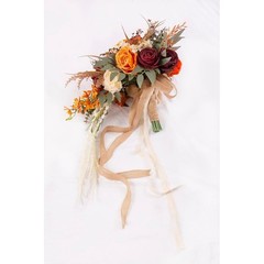 12 Inch Cascade Bridal Bouquet Silk Roses Wedding Decoration Faux Flowers New