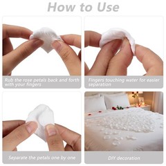 Silk Rose Petals 1000pcs, Fake Flower Decor, Anniversary Backdrop, White