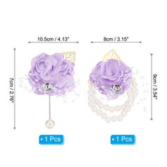 Rose Bridesmaid Wrist Flower Corsage Artificial Bride Wrist Corsage Light Purple