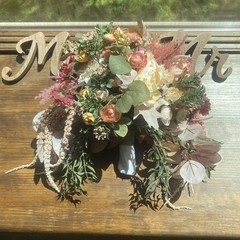 Bridal Wedding Large Bouquet Budget Friendly Faux Flowers White Pink Purple