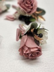 Ling’s Moment Boutonniere Set 6Pc Groom Groomsmen Wedding Artificial Flower