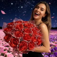 8 Head Premade Satin Rose DIY Set -Forever Flower Complete Kit Assembly Multi Us