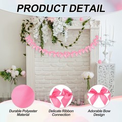 1 String of 13 PCS Rose Red Bow Garland Banner Decoration Party Bow
