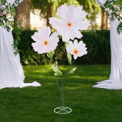 Pink&Green Elegant Daisy Freestanding Giant Artificial Paper Flowers For Wedding