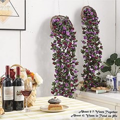 8 Pcs x 8.2 ft Flower Garland Artificial Rose Vine Flowers with Green Leaves
