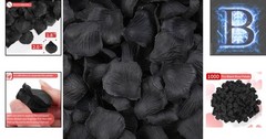 1000 Realistic Black Artificial Rose Petals for Romantic Weddings and Events