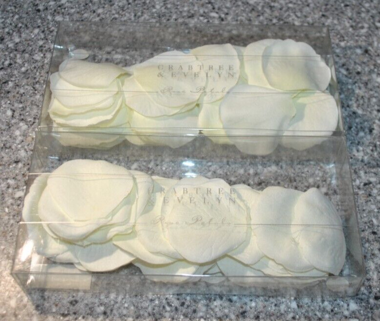 2 Boxes~Crabtree & Evelyn White/Cream Faux Rose Petals, New in box