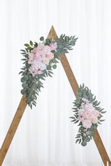 Olalaka Pink Wedding Arch Flowers Set of 2 for Welcome & Ivory