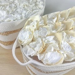 500+ PCS Preserved White Rose Petals for Wedding, Baby Shower, Table Decor