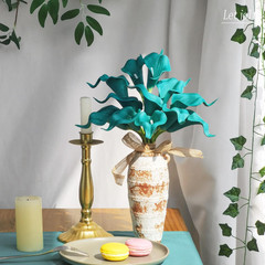 Artificial Calla Lily Flowers 12Pcs, Teal Blue | Wedding Bouquet Flower, Home De