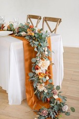 Flower Garland, 6FT Eucalyptus & Rose Terracotta & Orange 02 | Artificial Flo…