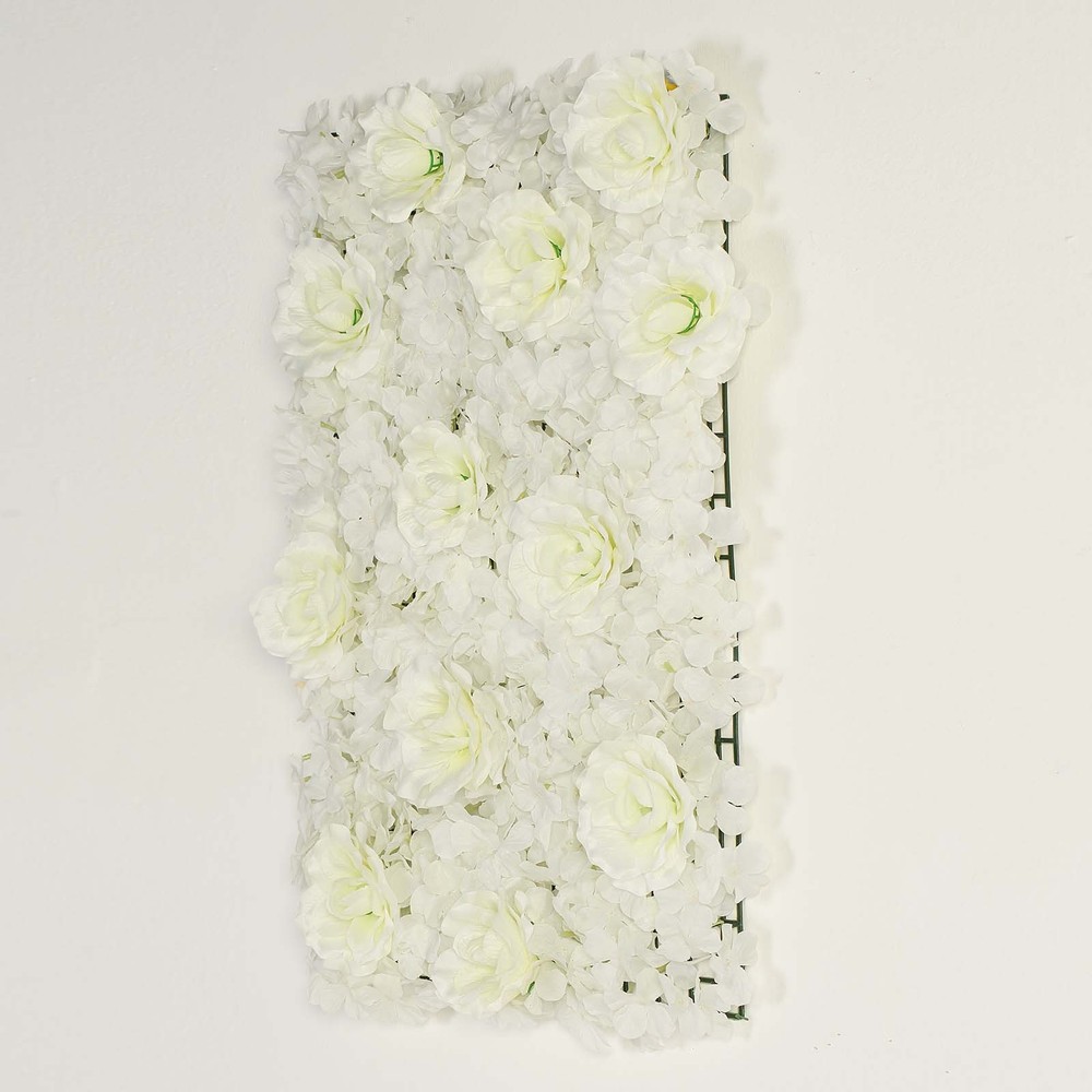 8 Cream Roses and Hydrangea Flowers Mat Wall Backdrop Panels Wedding Decorations