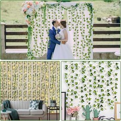 Fake Vines 12 Pack 84Ft Hanging Vines with 100 Lights Timer 12Pack 84Ft 120LED